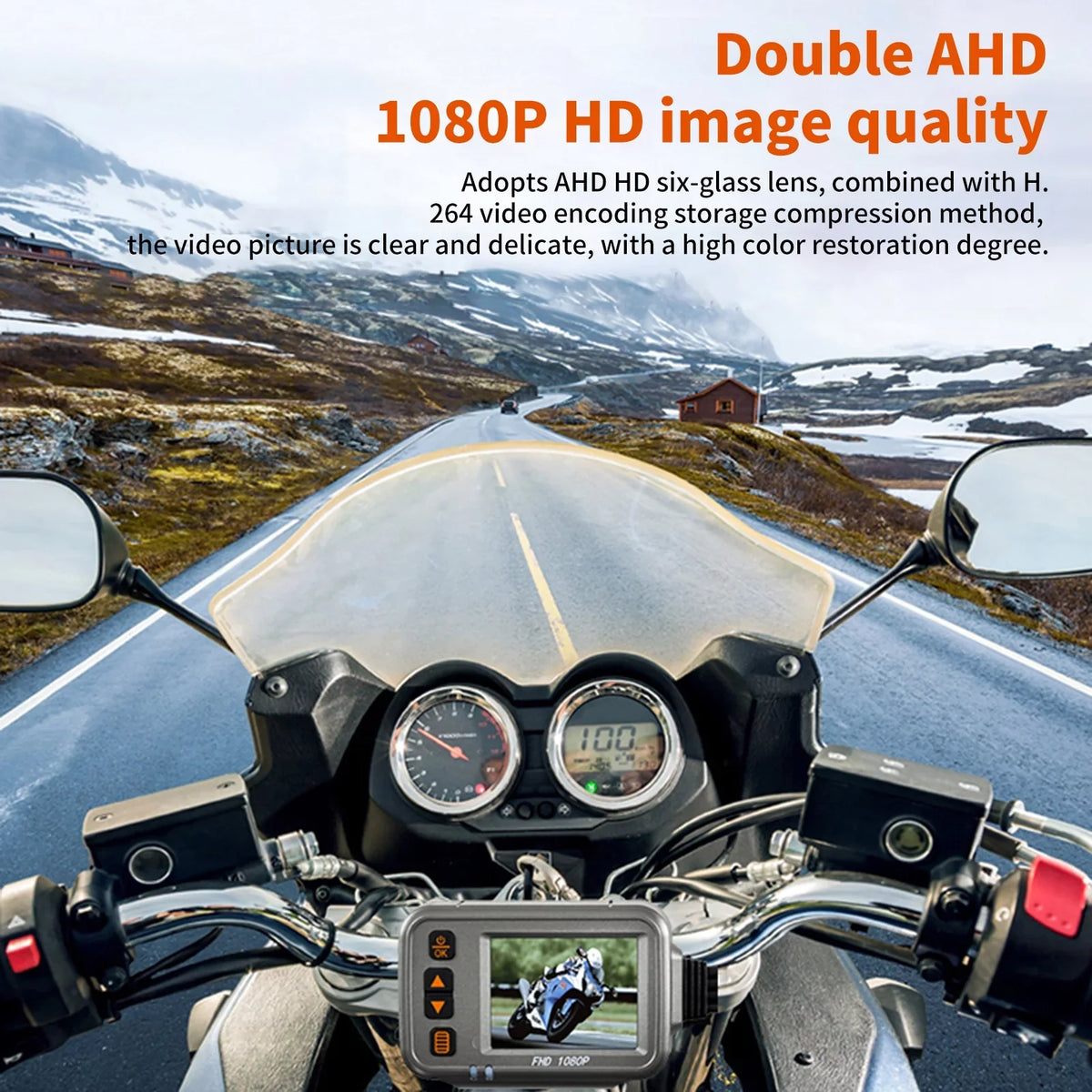,120° Waterproof Camera card Full Htovila Wide 32G After Recording Flameout Angle,Parking Cam,WiFi Vision Dual storage Motorbike Monitoring, With Motorcycle Timed Body Night Dash 1080p
