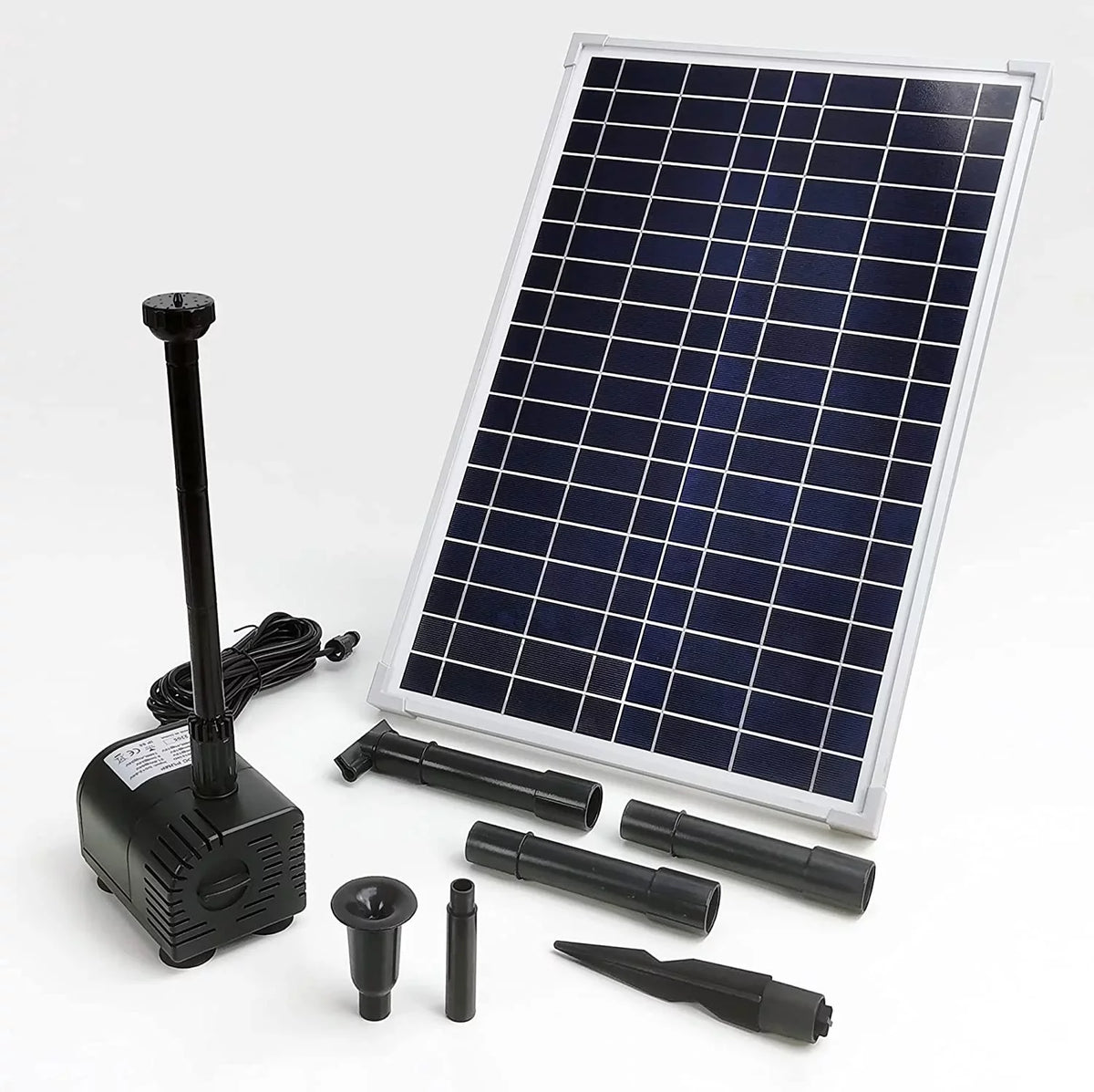 and 25W Battery) 370GpH Aquarium Solar Backup Solar Pump Pond, (No liquid Fish Pump 25W Protection Fountain, Panel with KIT: 18V DC Dry-Run liquid for