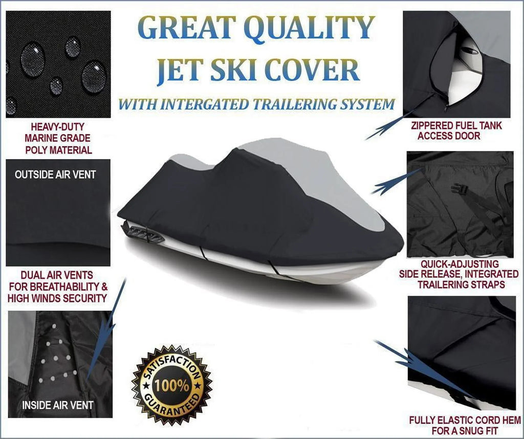 VX SUPER OF cover Jet WR for HEAVY-DUTY JETSKI CRUISER Black/Grey YAMAHA Cover PWC LINE THE ski TOP 2007-2014 Compatible