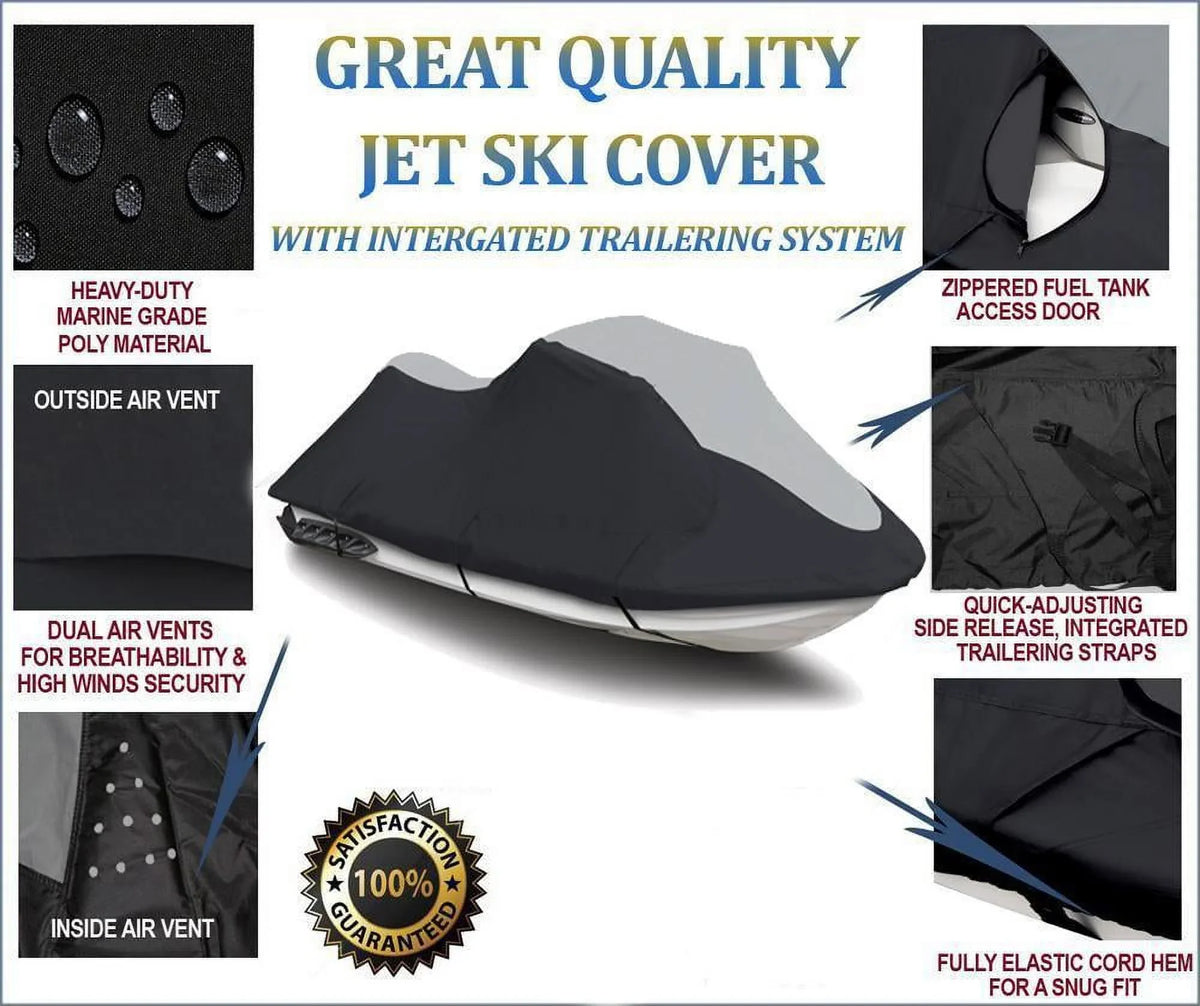 VX SUPER OF cover Jet WR for HEAVY-DUTY JETSKI CRUISER Black/Grey YAMAHA Cover PWC LINE THE ski TOP 2007-2014 Compatible