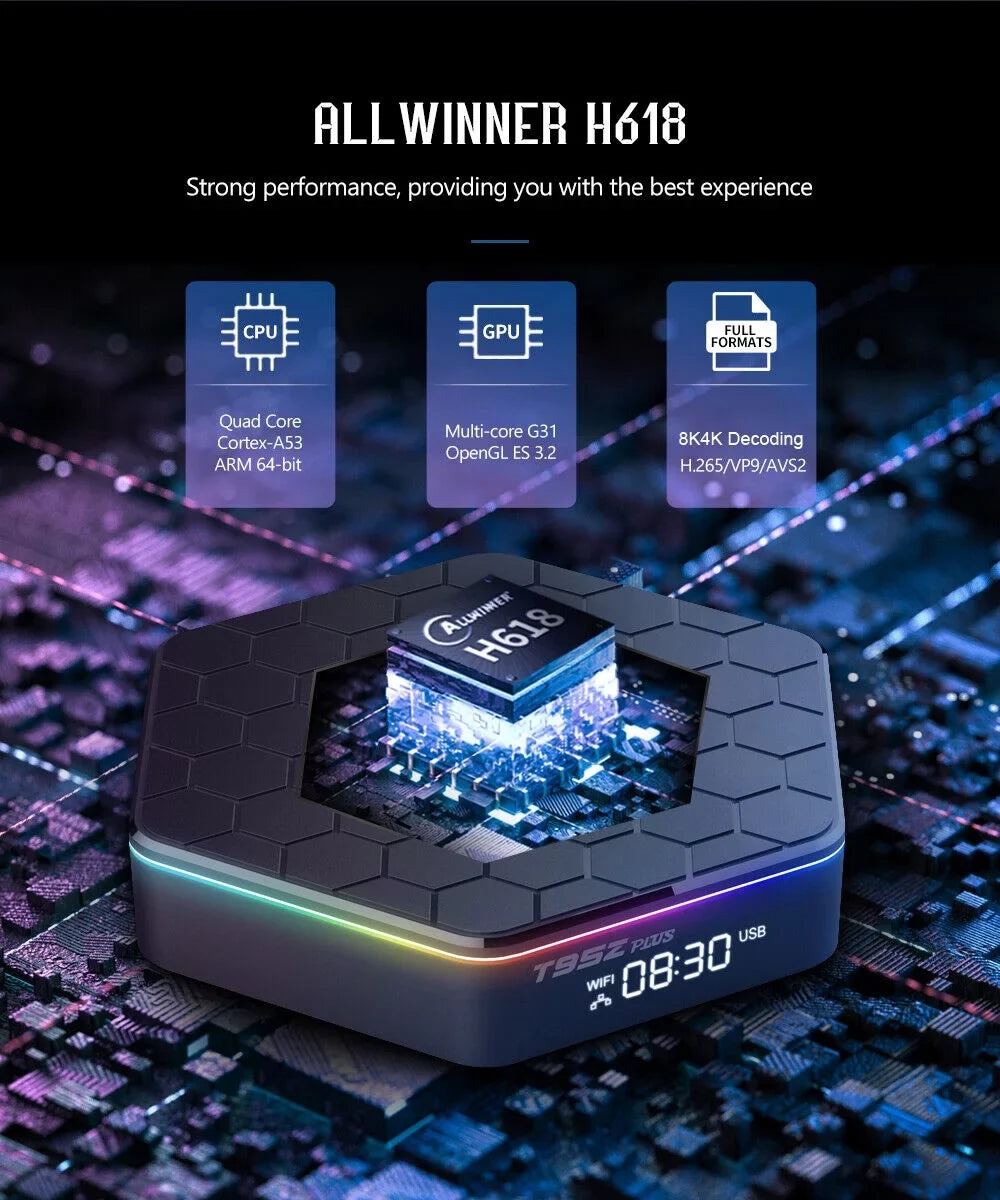 6K JahyShow Smart Stream Quad T95Z - Box TV Plus 4+128G Android Player, Core 12.0 HD