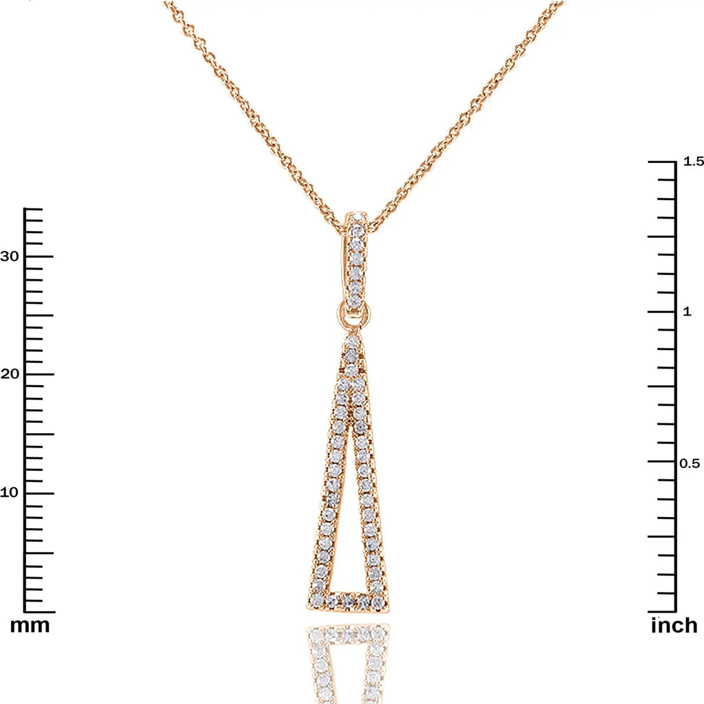 Boutique Pendant Gold Triangle Inc Drop Box Women, for Teens Cubic Zirconia Blue Plated Rose Necklace