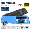 Lens Cam Rearview Dual Video 4.5in Automobile Recorder Mirror Full Recorder Dvr Cam Automobile Rearview Dash Dash Cycle Mirror Hd Podofo 1080p