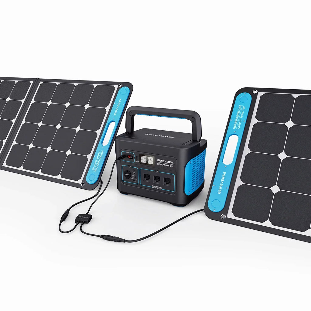 built-in 100 with Watts Monocrystalline USB-A One USB-C Solar Panel and Portable ports SolarPower GENEVERSE