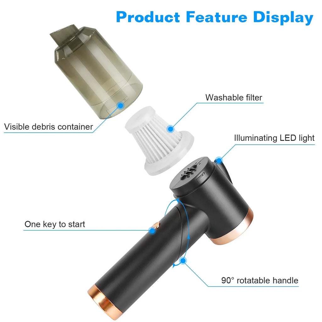 Cleaner Black Searchlight, Cyclone Vacuum with 120W Handheld Cordless, Electric Vacuum Car Cleaner
