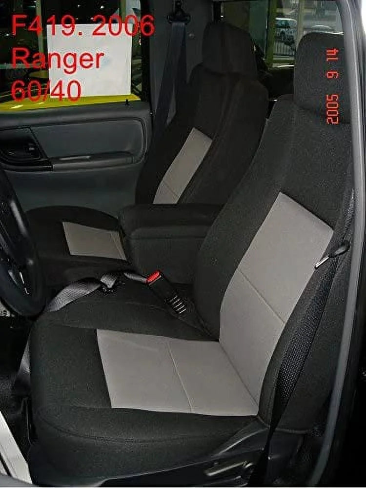 60/40 2006-2009 F419 Opening Ranger Seat Twill Black in Split With Console