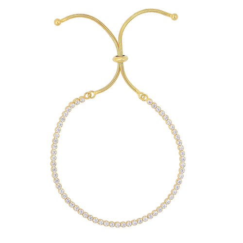 '- 9.25 Bracelet Inches, On 4.2gr. Shiny Silver Snake Yellow String Adjustable JewelStop Chain, Finish Tennis Draw
