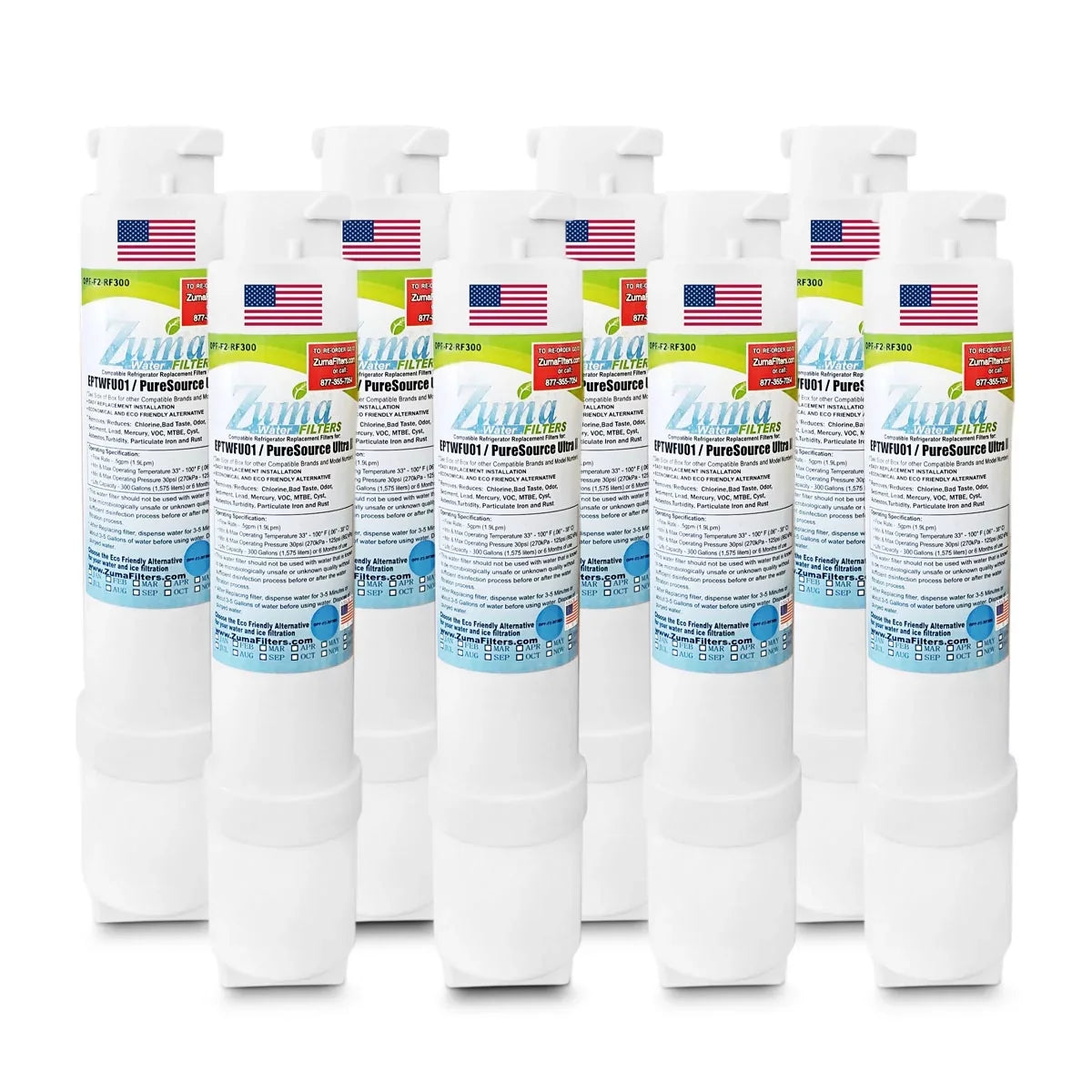 with U.S.A. liquid ZUMA , - Made and Compatible Ice Filter FPBS2777RF0 in , - Brand 8 Pack
