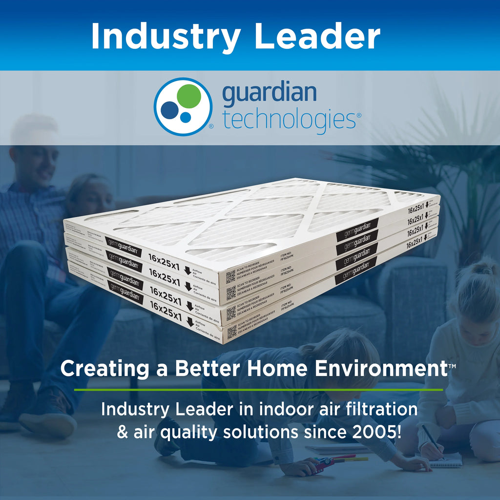 x 12 Filters x AC HVAC 25 Guardian (4-Pack) Furnace 1 MERV Air Pleated Germ 20