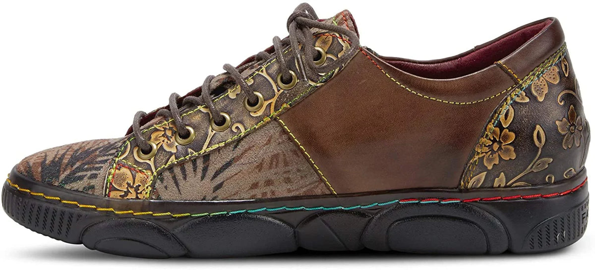 Womens Danli Taupe Spring Step Sneaker LArtiste Multi 5.5-6