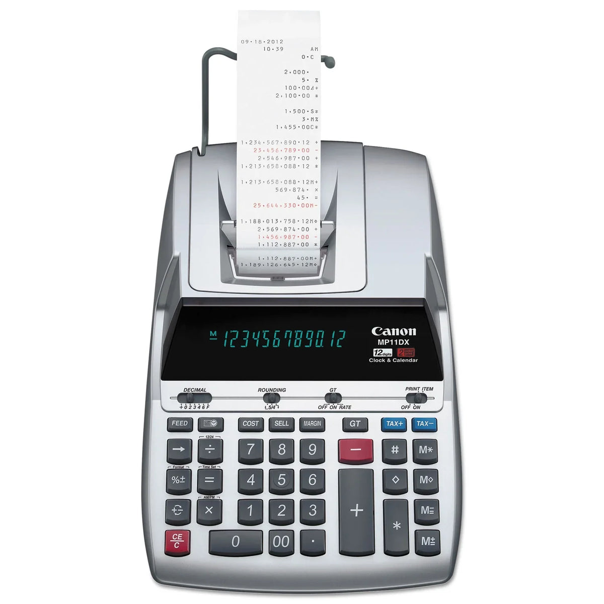 12-Digit Black/Red Ribbon 3.7 Print, Calculator, Lines/Sec Canon MP11DX Printing