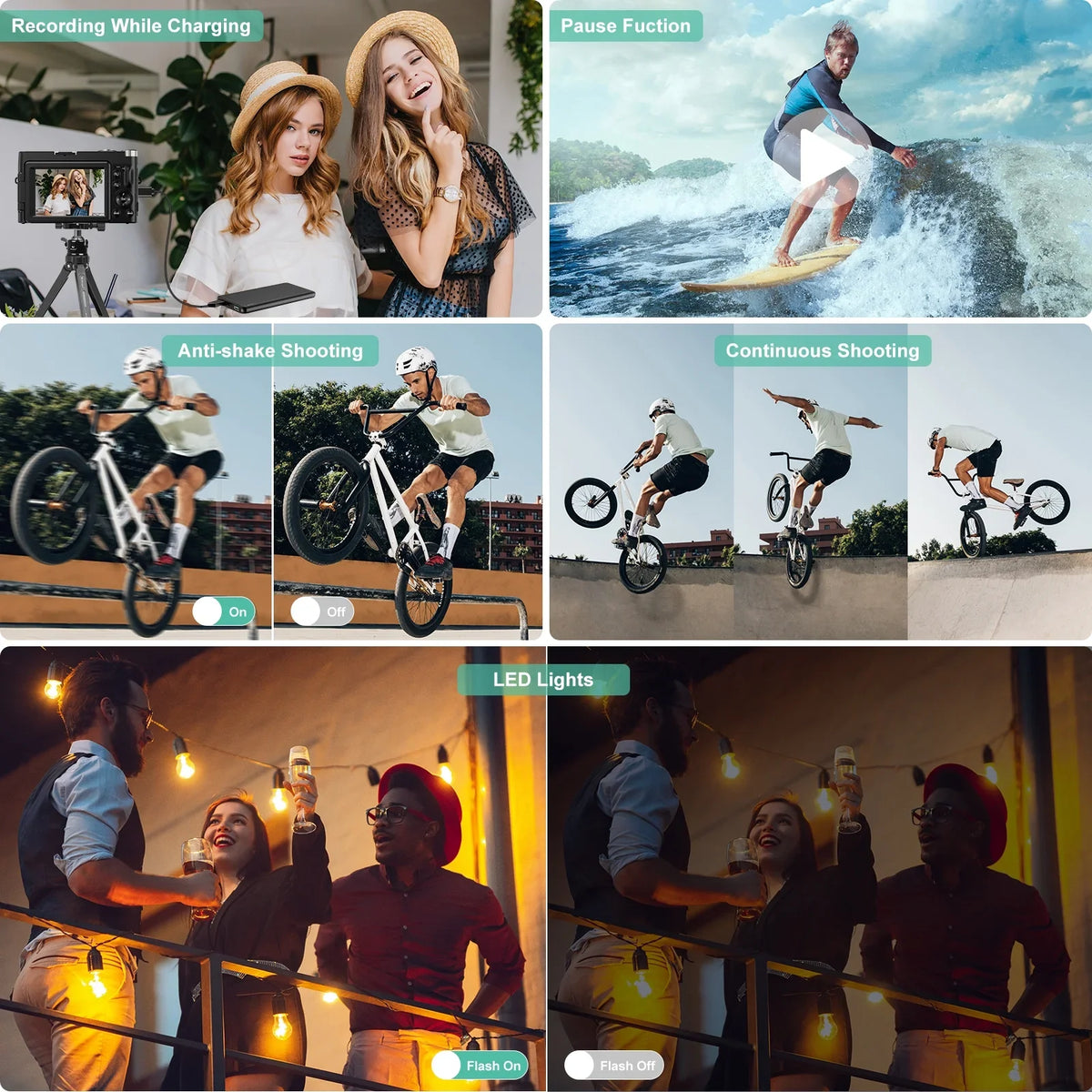 16X Autofocus Vlogging YouTube Video 48MP Camera Camera Digital 32GB for Card Cameras with Digital 4K Zoom Photography for