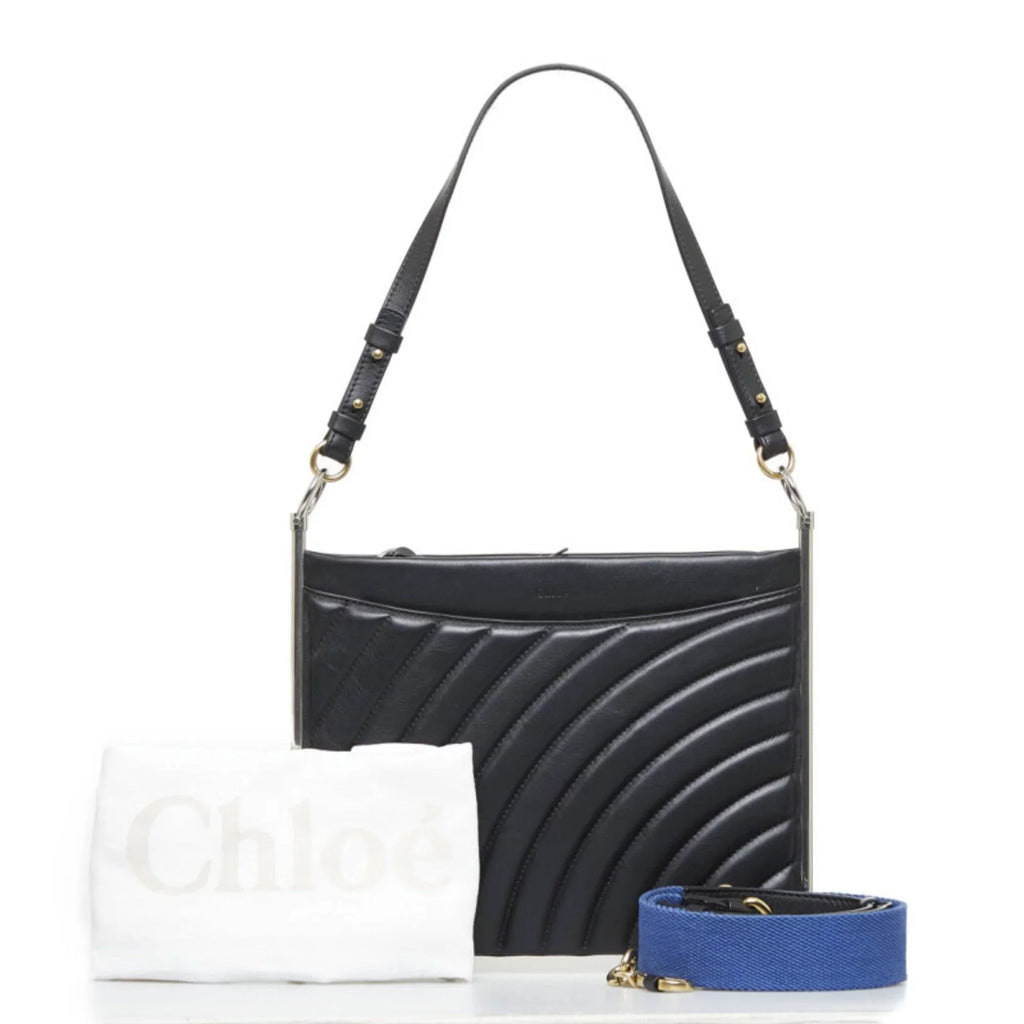 Chloe Shoulder Bag Ladies (Good) Black Chloé Roy Handbag Pre-Owned Leather