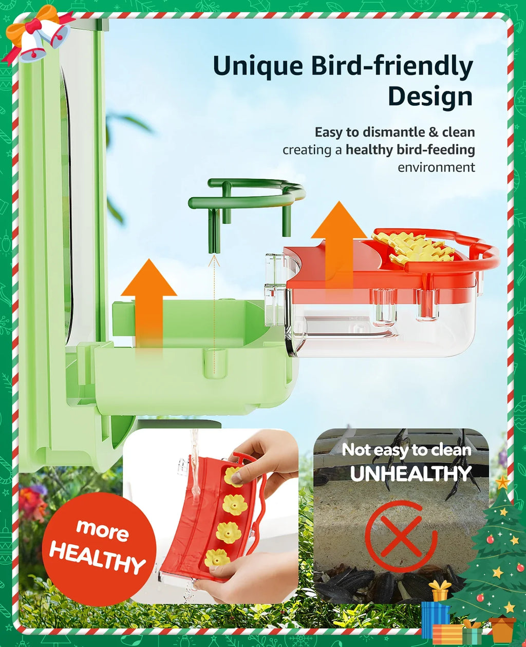 Gift Auto Species, Bird 3MP AI of Feeders Ideal with with 1 Birds Camera Feeder with Camera, Anyone Bird HD Identify Hummingbird for 2 Unique Camera, Capture in Close-Ups