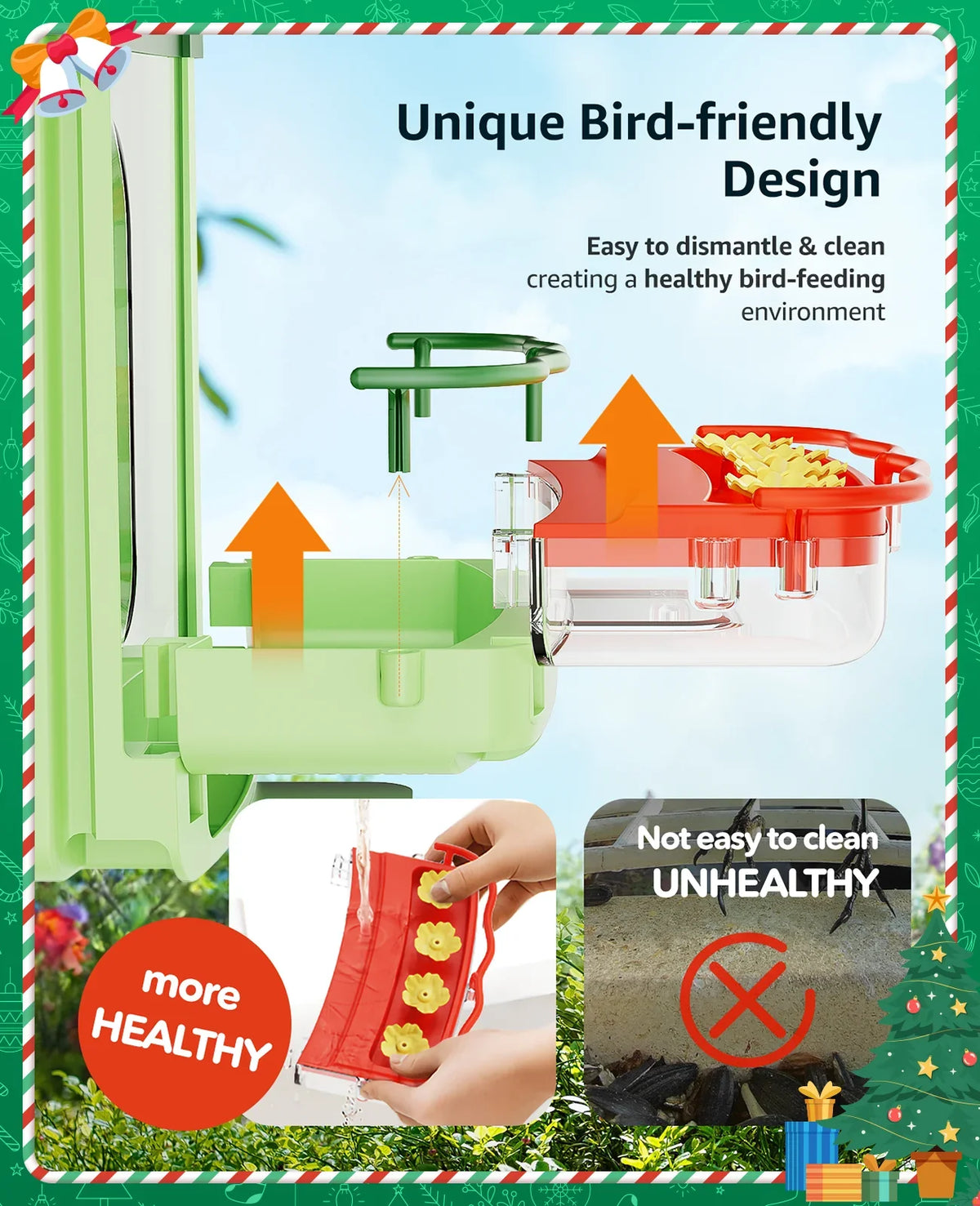 Gift Auto Species, Bird 3MP AI of Feeders Ideal with with 1 Birds Camera Feeder with Camera, Anyone Bird HD Identify Hummingbird for 2 Unique Camera, Capture in Close-Ups