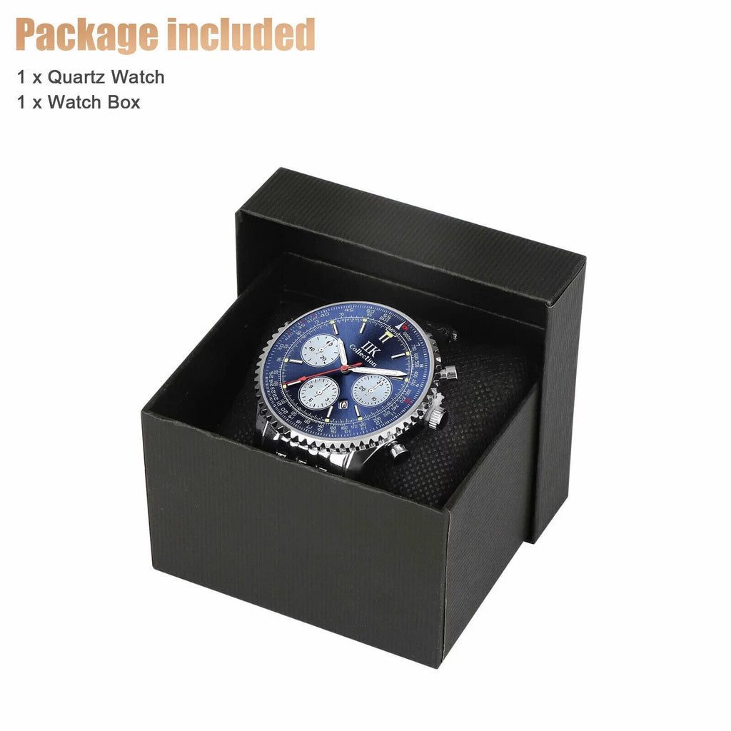 Men Waterproof Watch Stainless De Hombre Relojes Quartz Luminous Bracelet Steel