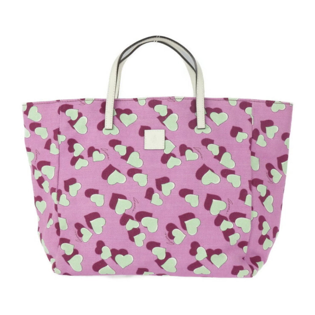Children's Series (Good) Baby Pink Multicolor Handbag Bag Tote 284721 Canvas Pre-Owned Heart Leather