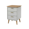 Modern Three-Drawer Nightstand with Wooden Top and Slim Legs