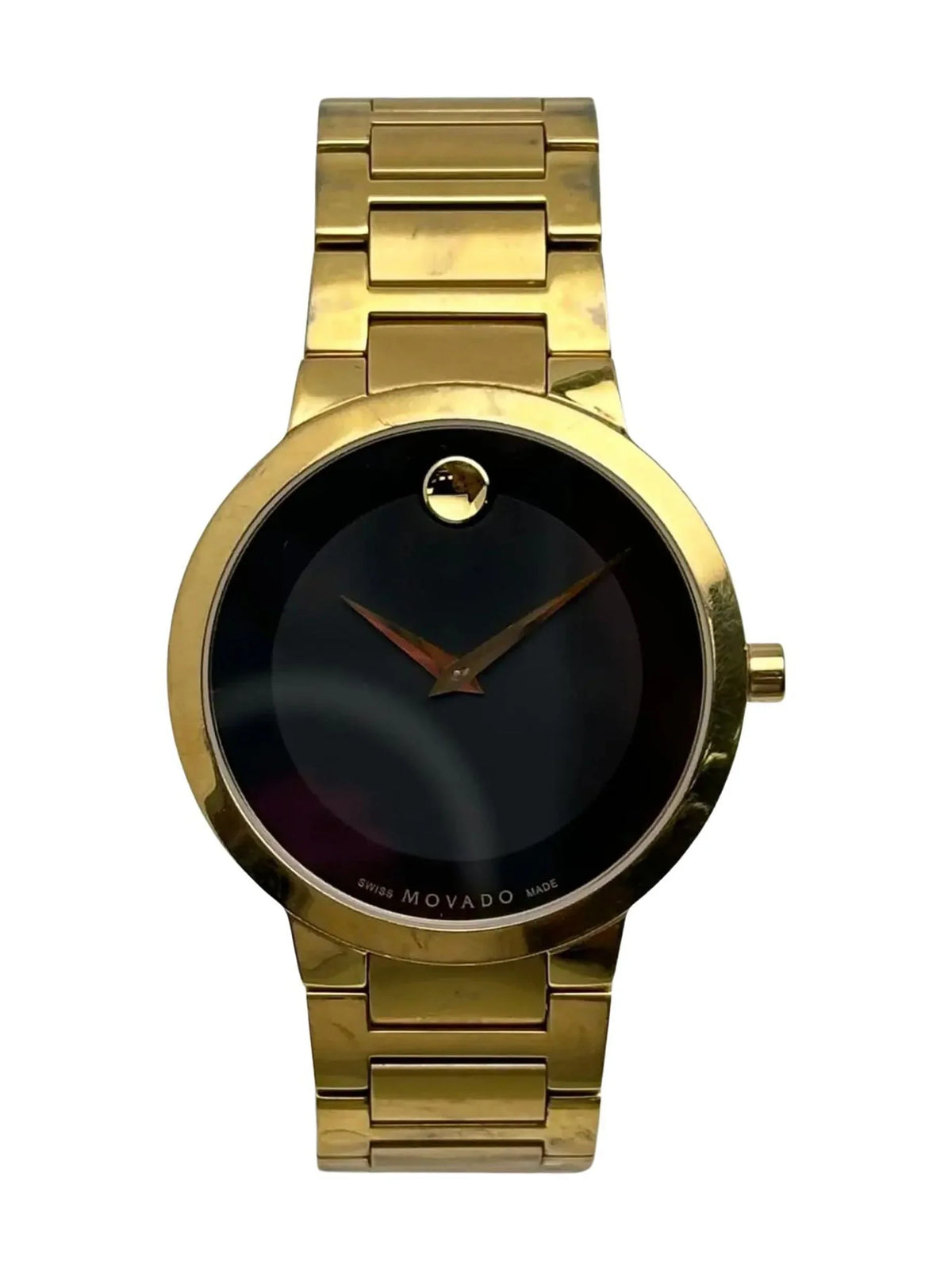 Quartz 607121 (Good) Steel Watch Modern Classic Mens Pre-owned Movado