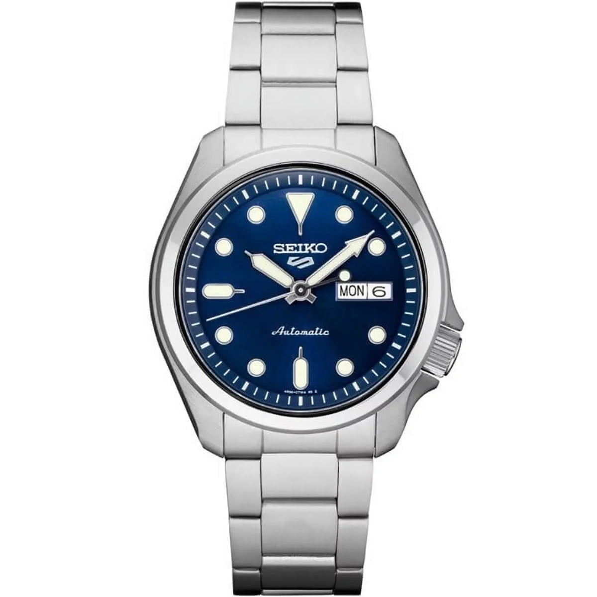 Automatic SRPE53 Dial Steel Stainless Day/Date Blue Seiko 5 Watch Mens