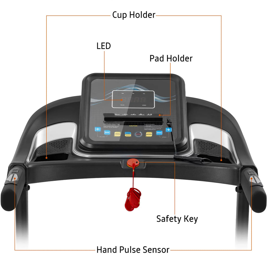 Audio RT Incline Folding with Running Jogging Treadmill Motorized Machine Speakers Compact and Easy Adjuster