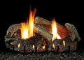 Stacked Glaze Slope NG VF Logset with Burner, Aged Oak IP 24"