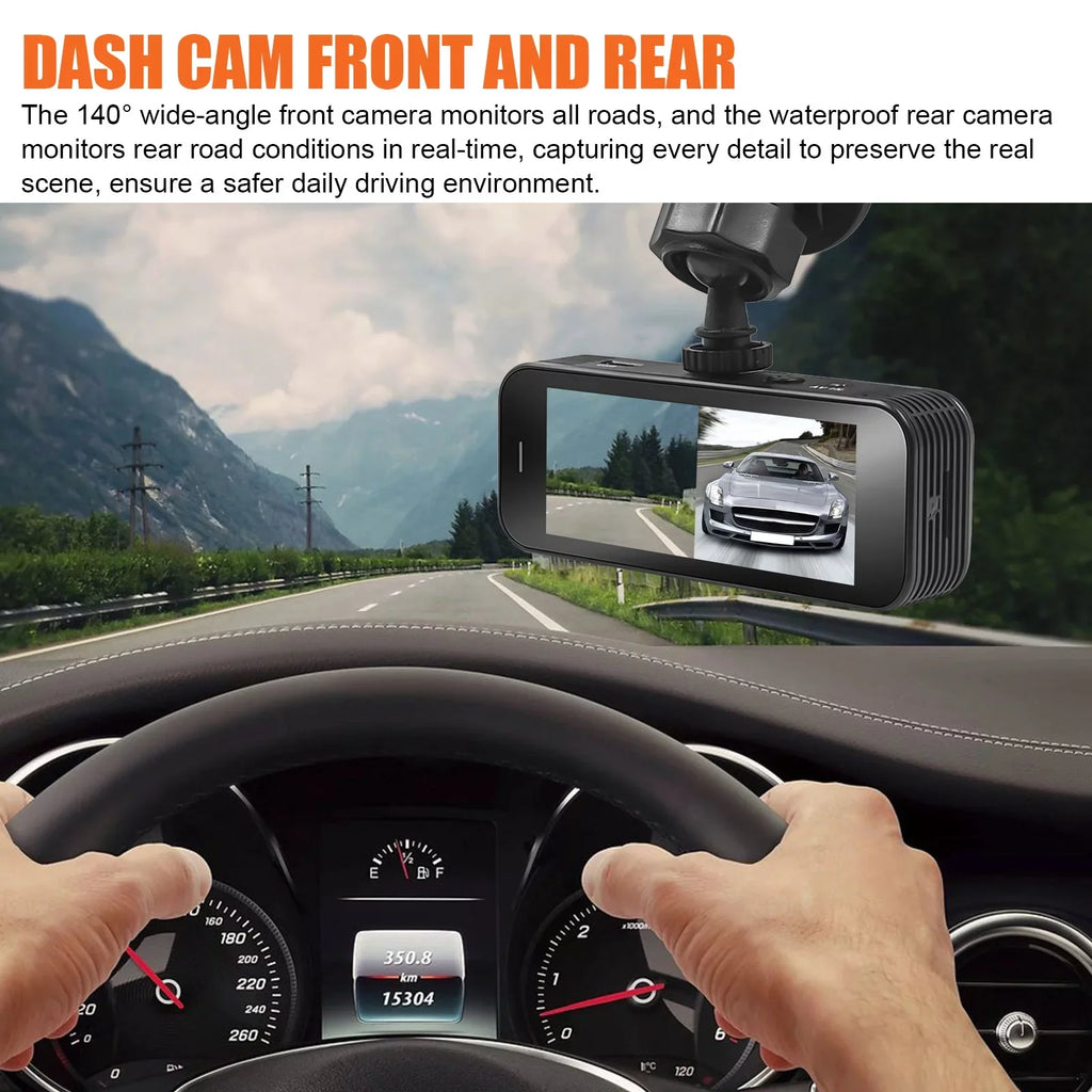 Dash Dual Detection, 170° 1080P Dash Cars, Camera Black Recorder WDR, Dual Motion 3.16inch TSV Camera Rear Angle G-Sensor, Cam, Front with Wide and Parking Dashboard for Monitoring, Display,