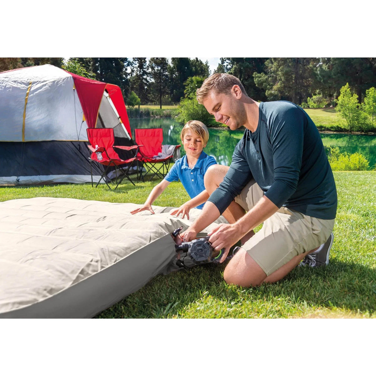 Inflatable Quick Bed Fill Intex 66641E Rechargeable 120 V Air Cordless Pump