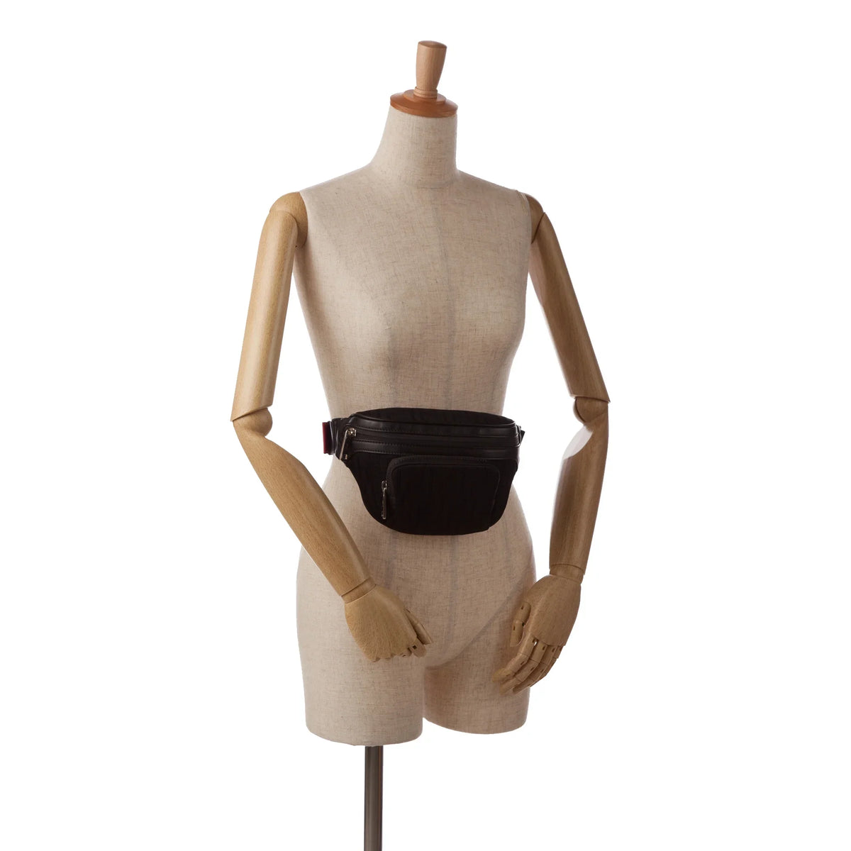 Black FF Belt Grace Pre-Owned Unisex Pocket Fabric Fendi Bag Authenticated Neoprene (Good) Vitello Knit Perforated