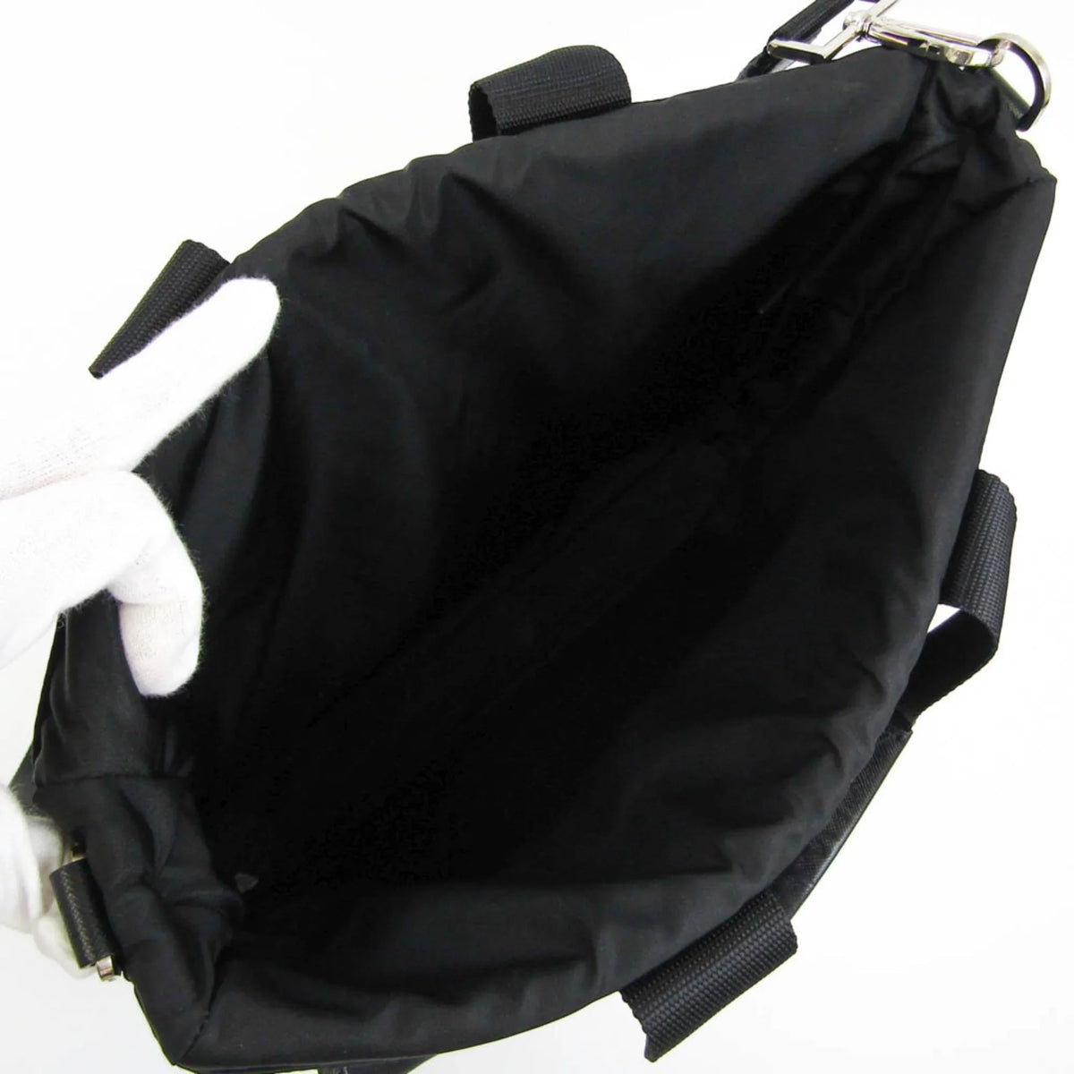 Prada Women,Men Leather,Nylon Pre-Owned (Good) Shoulder Bag Black