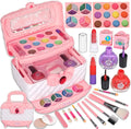 Pink Cosmetic for Set Toddler Real Girls, 24Pcs Safe Kids Birthday 3-12 & Frozen Girls Christmas Makeup Makeup Kids Kit for Non-Toxic Makeup Makeup Set, Gift, Toys Year Washable Olds