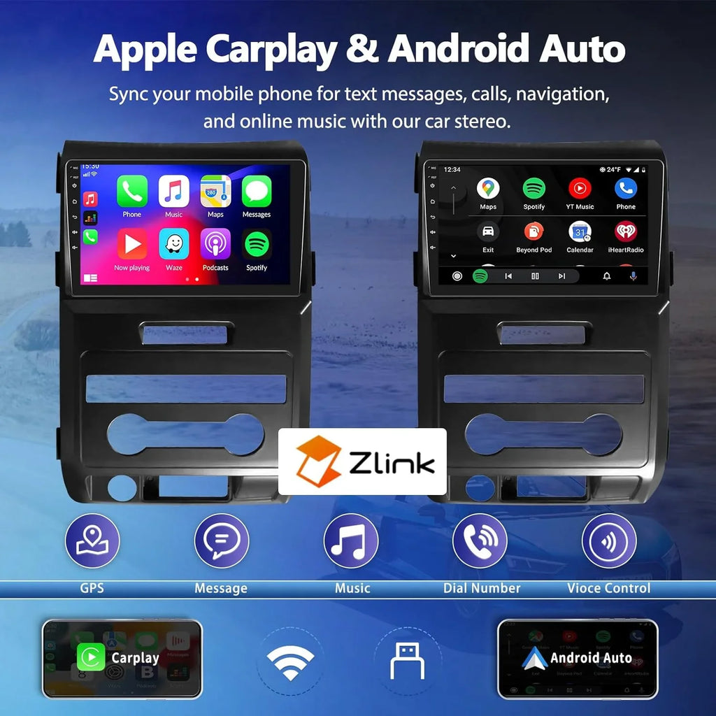 9” Wireless GPS HD with Backup Car 11 Navigation for Touchscreen CarPlay 2010 Android Bluetooth F150 THONZER 2012 Car Radio, Radio Android Auto 2011 FM/WiFi 2009 SVT with Stereo Raptor Camera&MIC