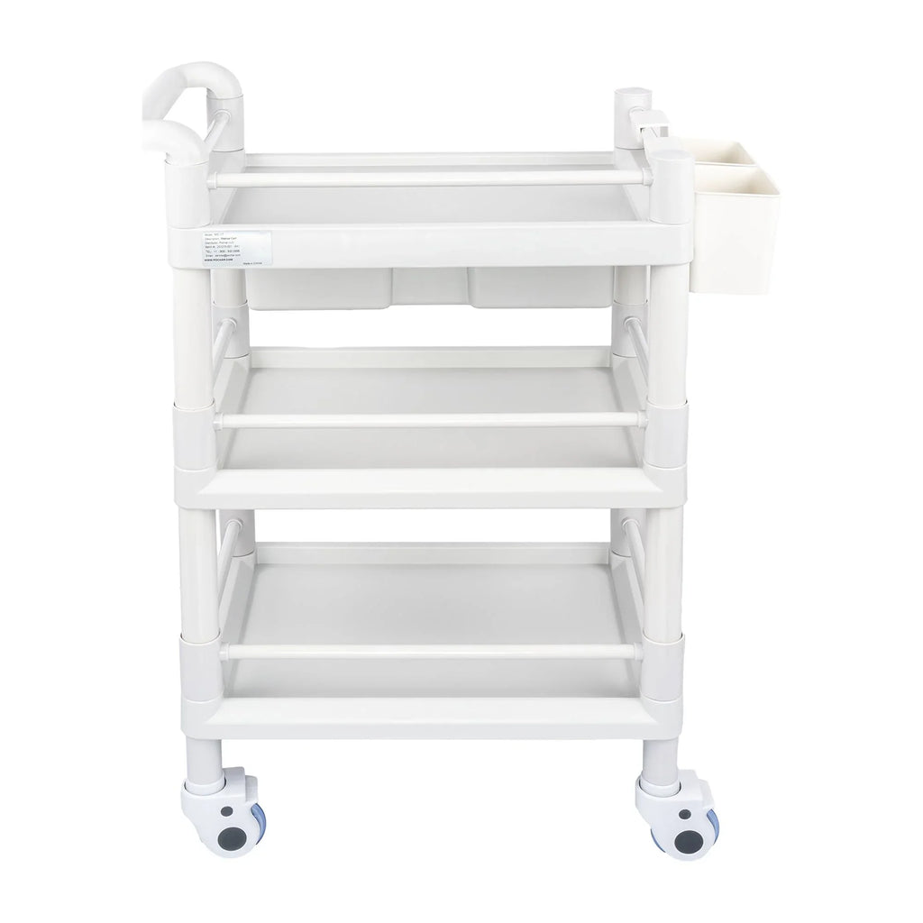 for Utility 3 Medical Wheels Clinic Cart Lbs Trolley Cart Spacious Tier Duty 360°Rotate Trolley Salon Heavy Rolling Drawers Hospital Buckets Beauty Medical with 500 Dirt Dental Mobile