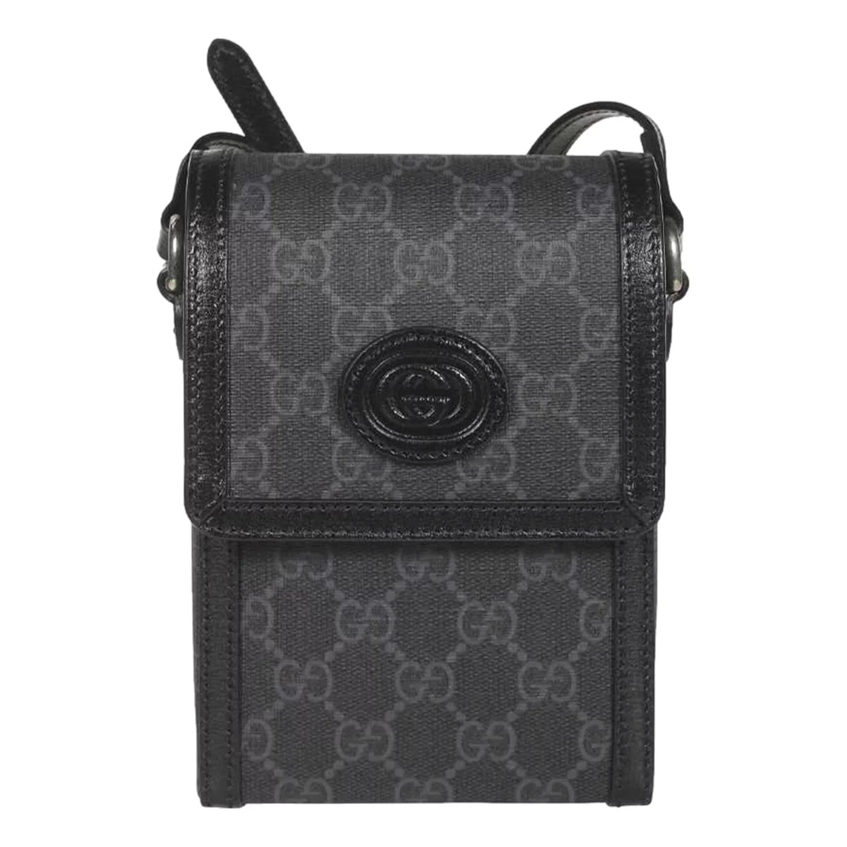 Printed Black Crossbody GG Retro Canvas Minibag