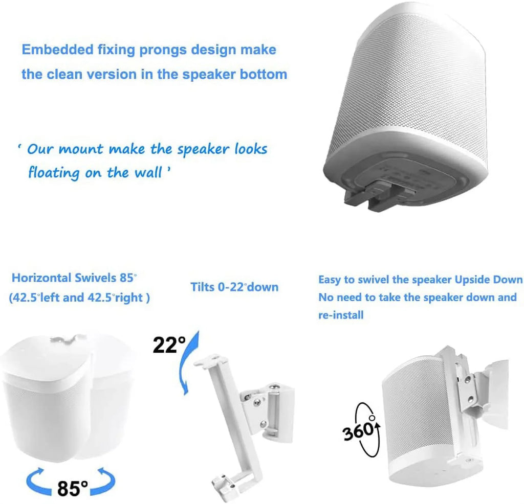 Play SONOS Mounts ONE and Tilt,Compatible SONOS (Swivel Bracket 1 ONE/SONOS Speaker and Wall SONOS for with SL Both