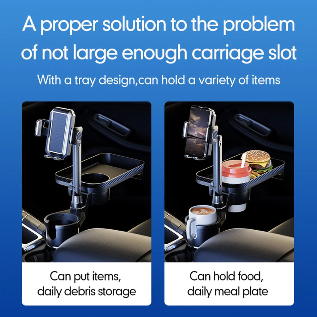 Auto Car Expander Mobile Holder, Back Car Convenient dimension for Travel OWSOO Cup Base, S, Front Organizer, 360° Adjustable Rotation with Multifunctional Phone Seat Holder, Tray,
