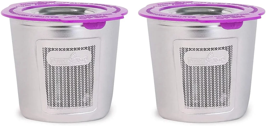 Pod Single Makers Filter, Coffee & Steel Select Other Stainless Reusable Models Compatible Cafe Perfect Keurig with Metal Cup Pod Micro-Etched Coffee 2-Pack Fill