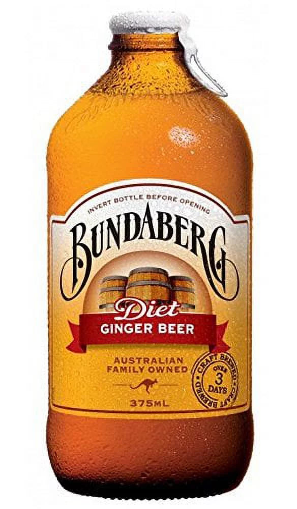 No BEER, ML - BUNDABERG, 6, 4/375 Dairy Pack GINGER Vegan of Ingredients Artificial DIET dimension Free