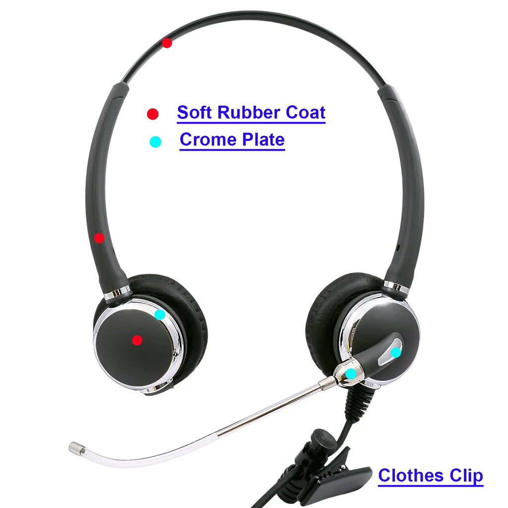 Headset Headset Phone Cisco Cisco with Headset Desk Tube Mic RJ9 Binaural Adapter Voice - for