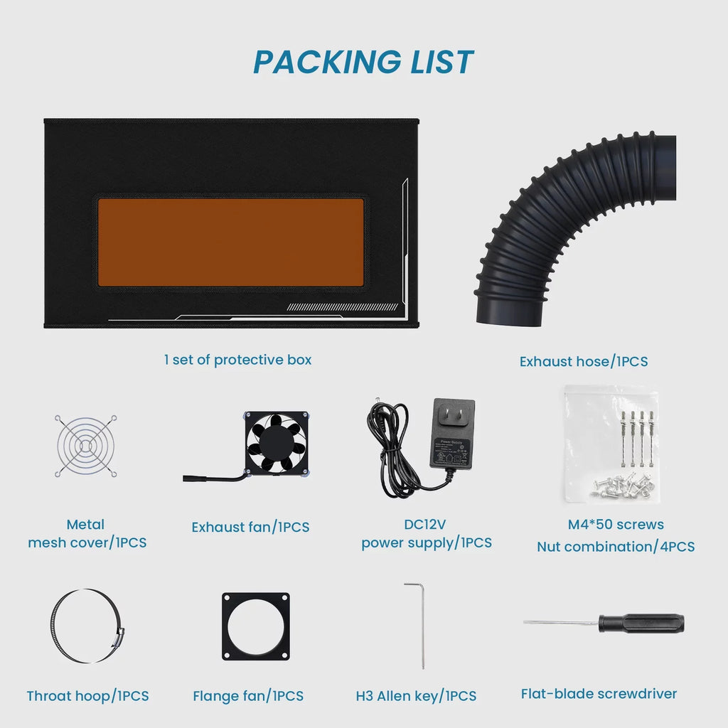 Filter PRO+ Cover Eye Vent Demwa + M30 Vent PRO+ + A5 M40 A5 M40 A5 Cousopo dsfen Vent A5 Box,700x700x460mm dimension Pipe Most Protective Filter M30 QISUO Laser ATOMSTACK A5 P7 Compatible Vent P7