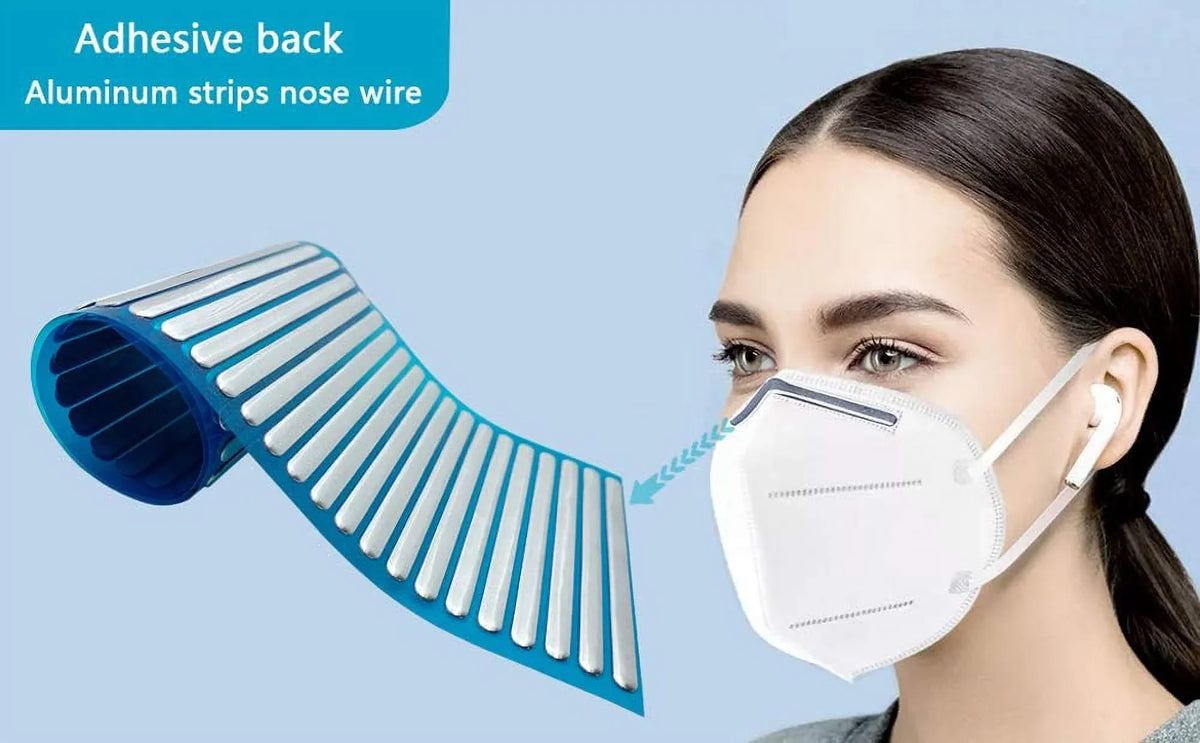 Bridge Clips Back Metal Nose 90MM Nose Strips Bridge Aluminum Sewing Wire (100PCS) Adhesive Bracket Crafts Nose for Wire for Mask Flat Nose DIY