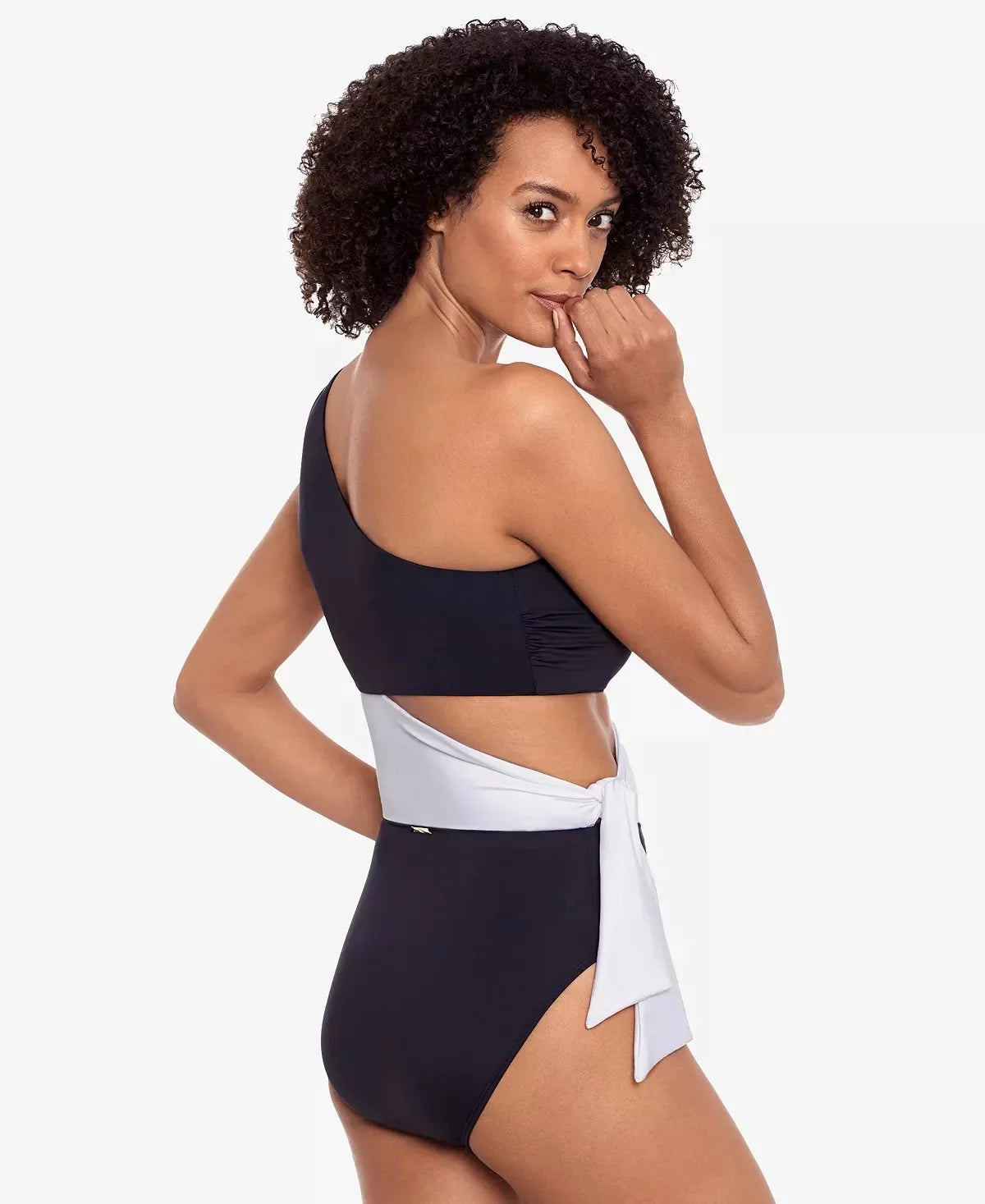 Swimsuit, Cutout One-Piece Lauren Ralph BLACK US 14 One-Shoulder