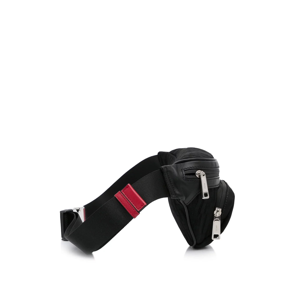 Black FF Belt Grace Pre-Owned Unisex Pocket Fabric Fendi Bag Authenticated Neoprene (Good) Vitello Knit Perforated