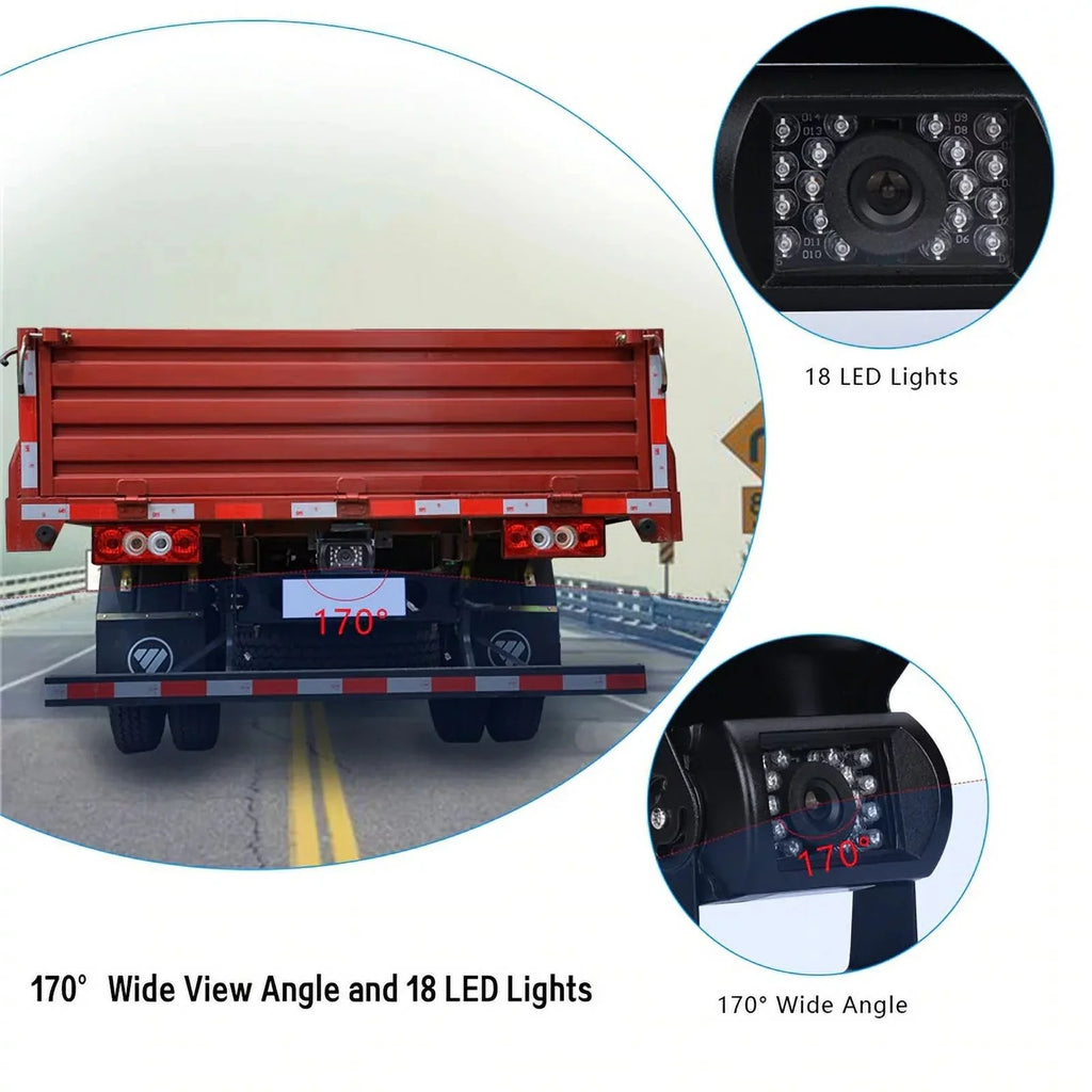 RV 18 12V/24V for parking TFT Monitor LED cable Truck Vision+32 reverse feet LCD Night Car IR 7inch with camera Bus Van Car system