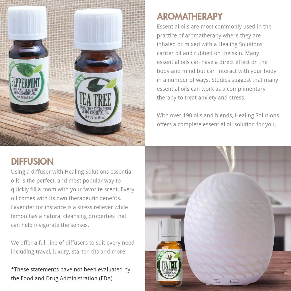 Oil Essential Solutions Oil Tea Tree 60ml/2oz Best - Grade - (60ml) Therapeutic Pure, 100% Healing