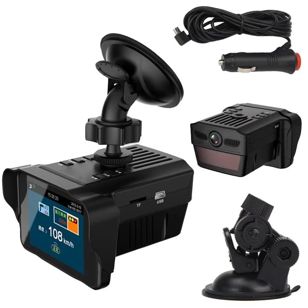 Cam 140° Car and Dashboard Car DVR 1080P Camera Car Angle 2-in-1 Dash Detector Radars moobody camera Speed Wide Recorder