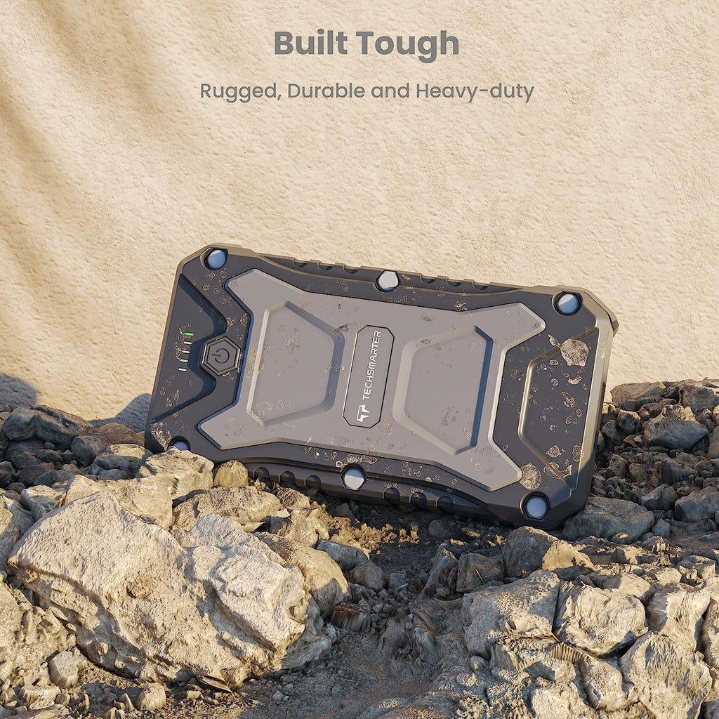 Pixel Portable Wireless PD iPad, 13, Compatible S23, 30000mAh Bank 15W S21, TECHSMARTER and LG, 15, Charging Power 14, Waterproof, Charger. iPhone USB-C 65W S22, Rugged with Androids, MacBook,