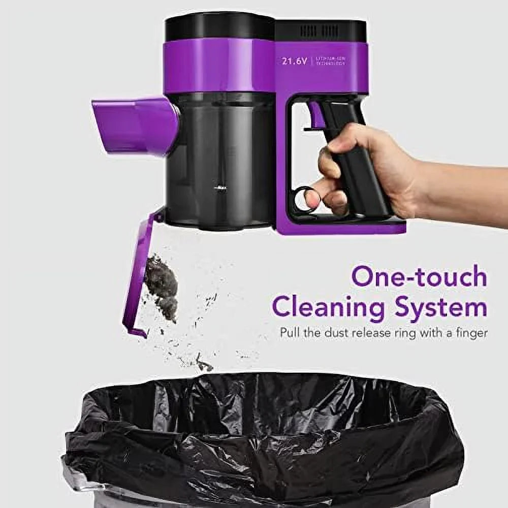 For Vacuum With Vacuum Handheld 3-In-1 Cordless Stick Cleaner, Floor Hard (Purple) 2000Mah Runtime Lightweight Hair, Vacuum Wall-Mounted Battery, Carpet Pet Rechargeable & 45-Minute & Car,