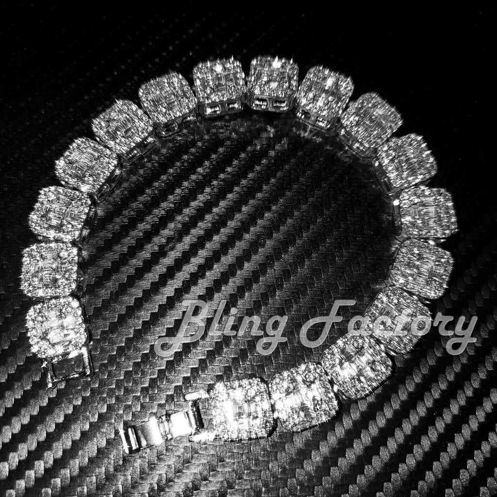 ICED PT STONE BRACELET HOP & WATCH HIP DIAL LUXURY BAGUETTE SILVER BLING RED