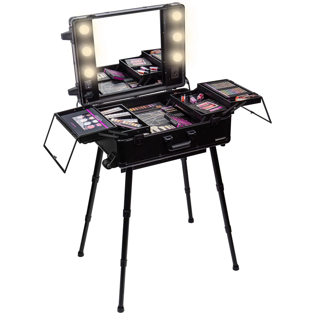 '- Organizer Wheeled Case Trolley Studio & with SHANY Light Makeup BLACK ToGo